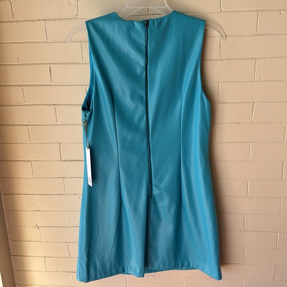 House of Harlow 1960 vegan faux leather sheath dress sleeveless - Picture 3 of 6